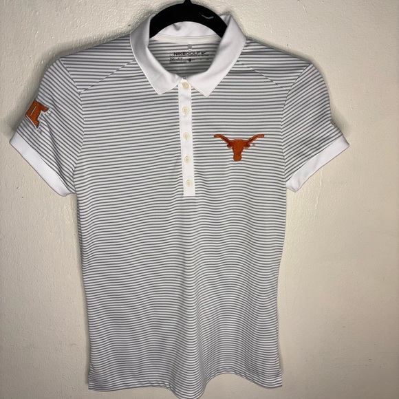 (Not AVAILABLE)Nike Golf White and Gray Striped Polo(0012) - Picture 3 of 10